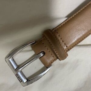 Ralph Lauren Tan Leather Belt with Silver Buckle